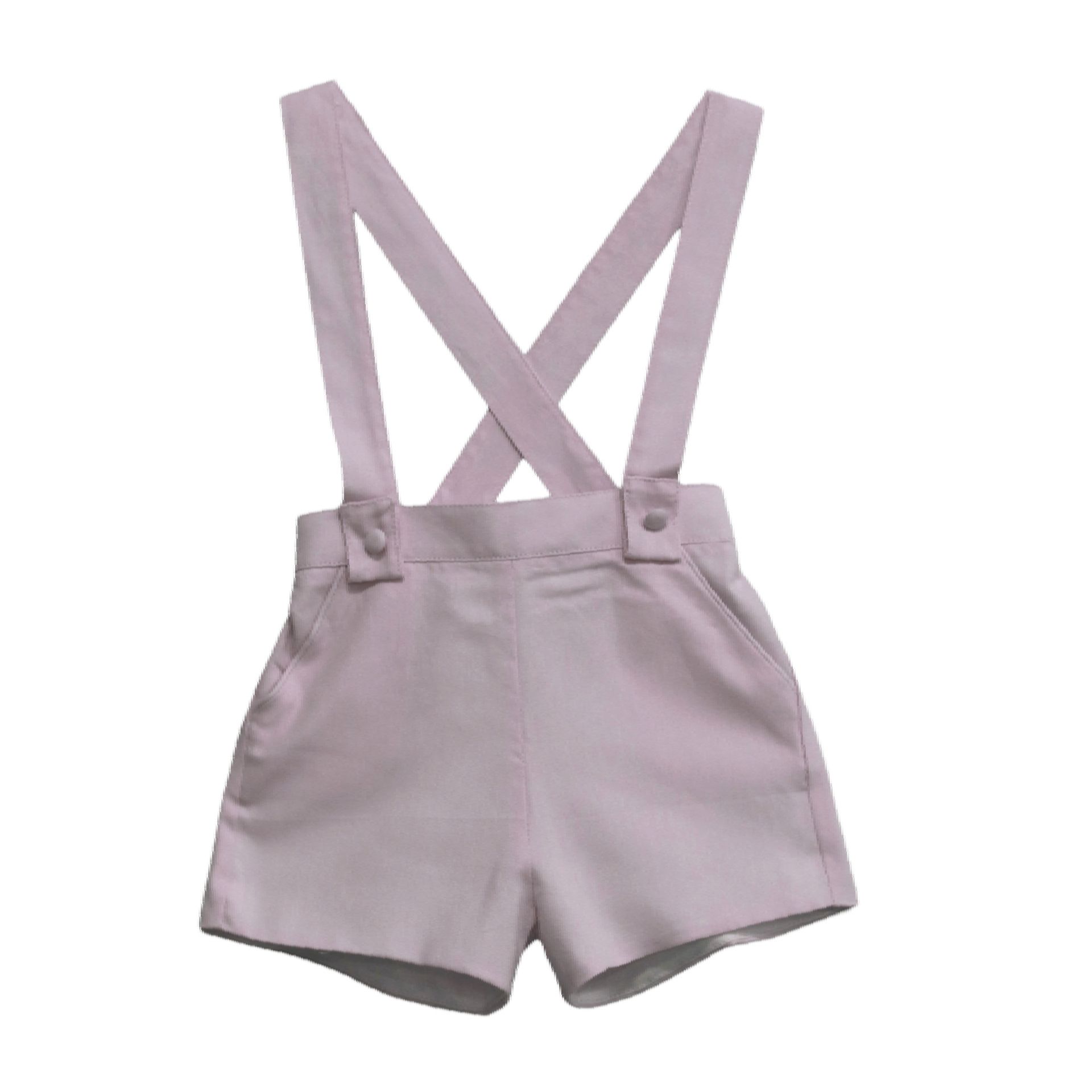 Pink Oxford Shorts with straps