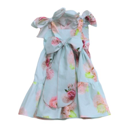 Vestido Midi de Peonias Menta Vestido Midi de Peonias Menta