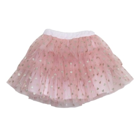 Pink with Hearts Tulle Skirt