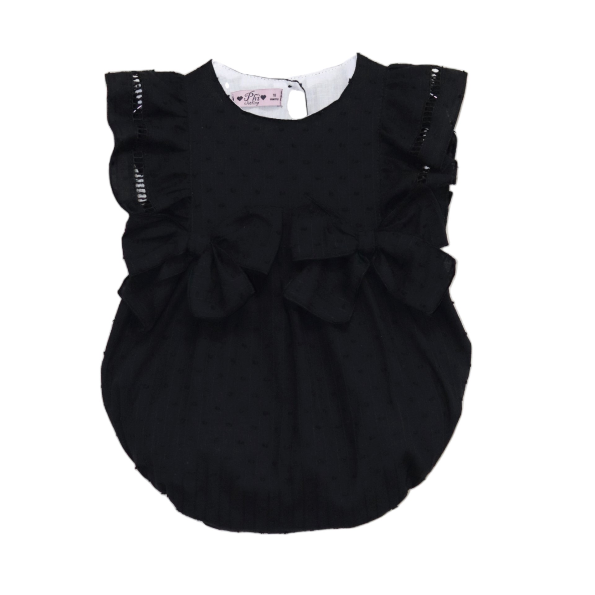 Black Romper with two bows