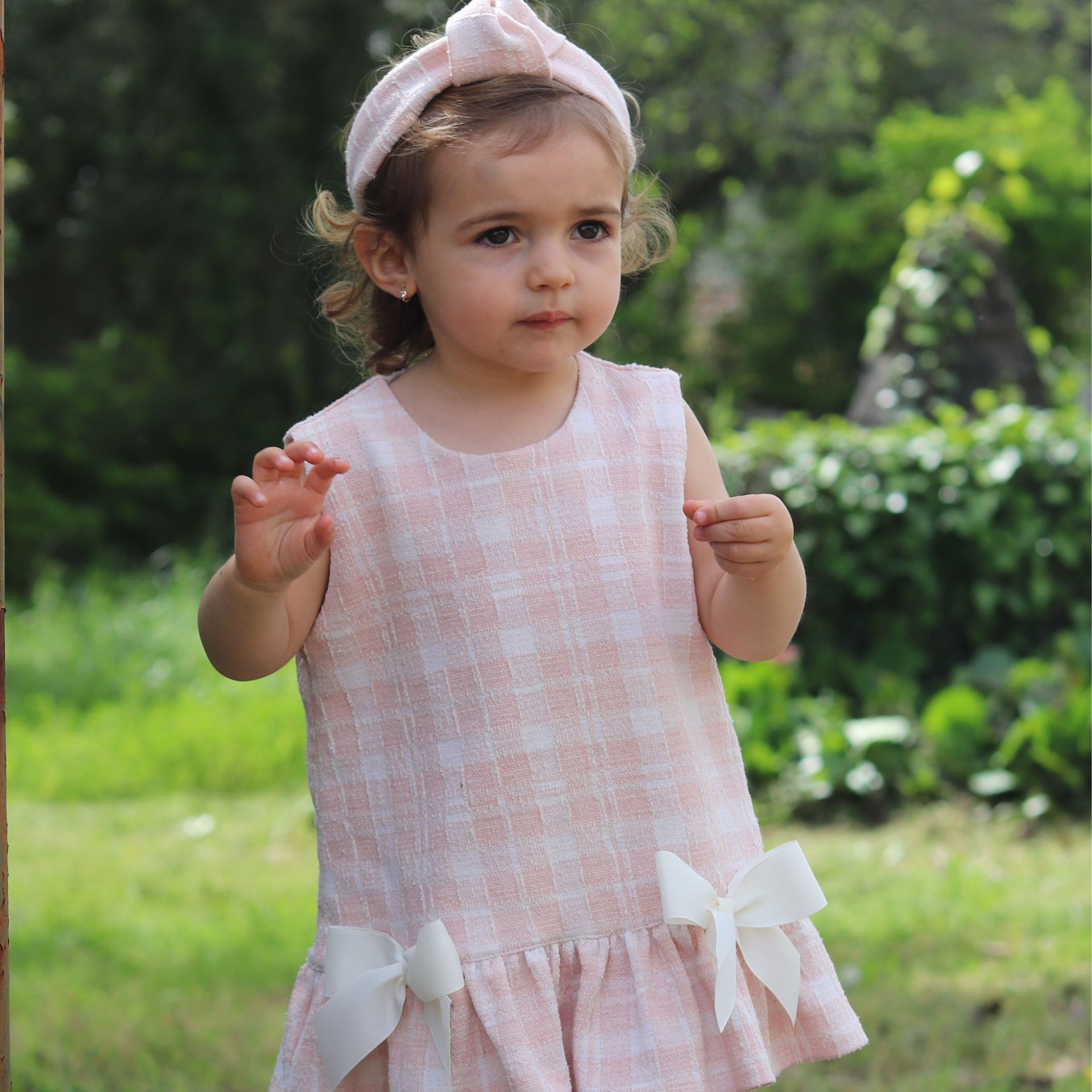 Vestido Tweed Rosa