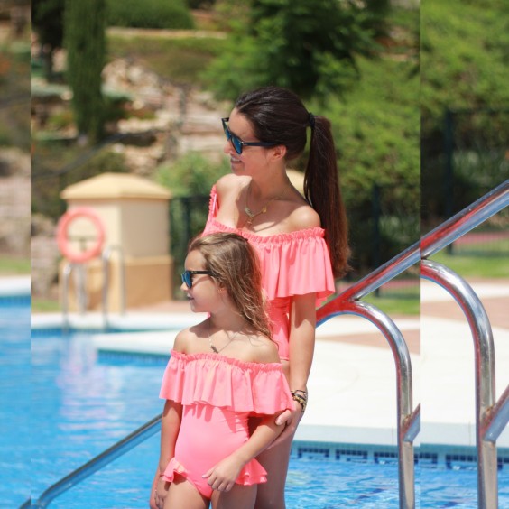 Coral frill swimsuit