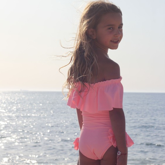 Coral frill swimsuit