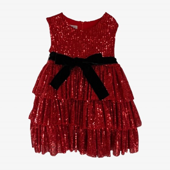 Robe Classique en paillettes rouge