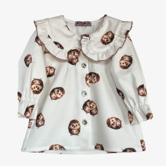 Hedgehog blouse with collar