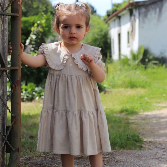 Beige Linen Dress