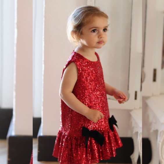 Vestido Lantejoulas Vermelha