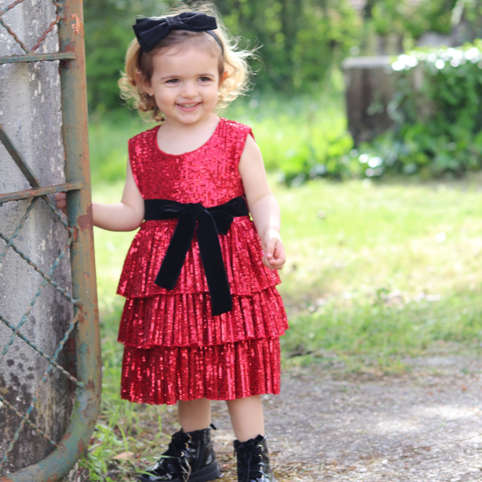 Vestido Clássico Lantejoulas Vermelha