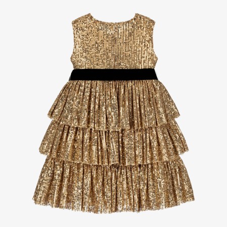 Vestido Clássico Lantejoulas Dourada Vestido Clássico Lantejoulas Dourada