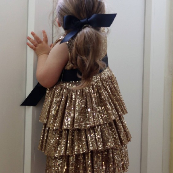 Gold Sequins Classic Dress