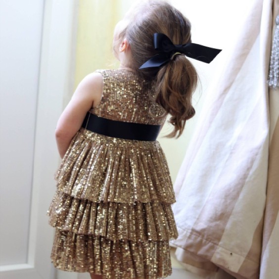 Gold Sequins Classic Dress