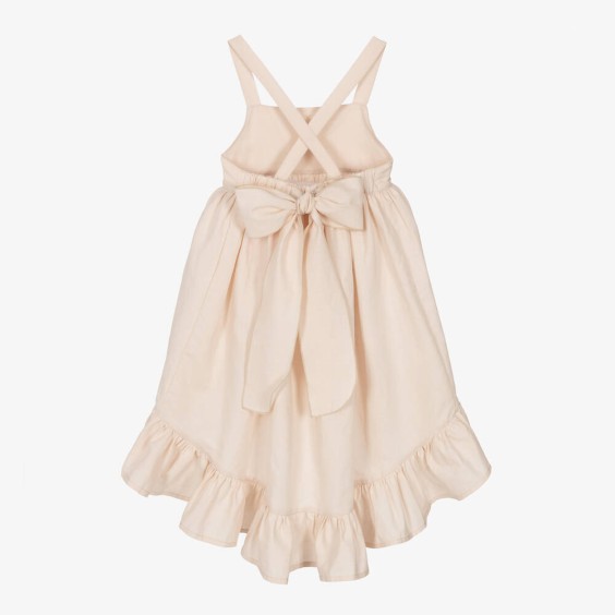Cream Linen Midi Dress 