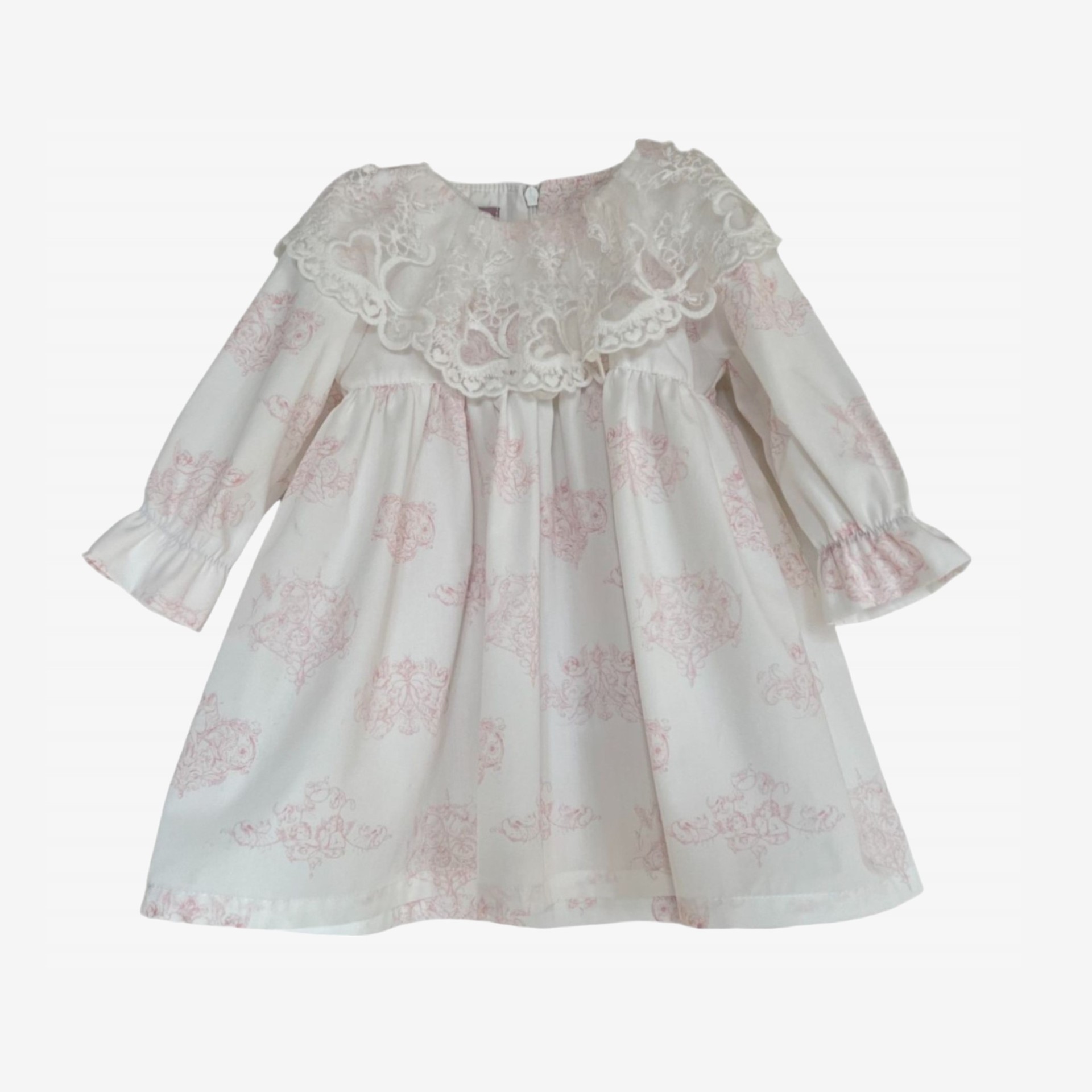 Robe en toile de jouy rose