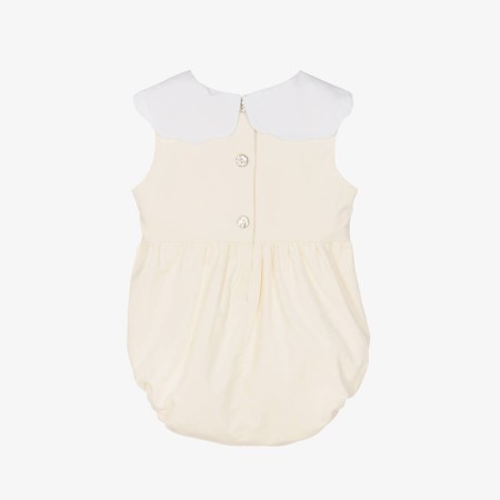 Barboteuse Velours ivoire avec fleur Barboteuse Velours ivoire avec fleur