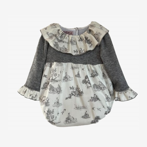 grey toile de jouy Romper grey toile de jouy Romper