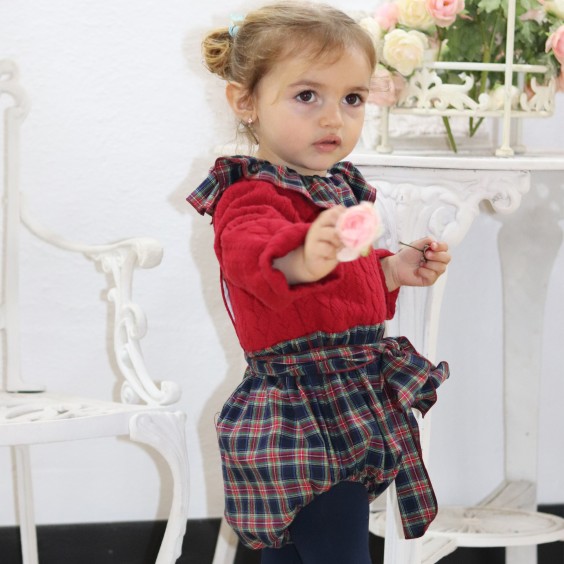 Fofo xadrez bordeaux com malha bordeaux