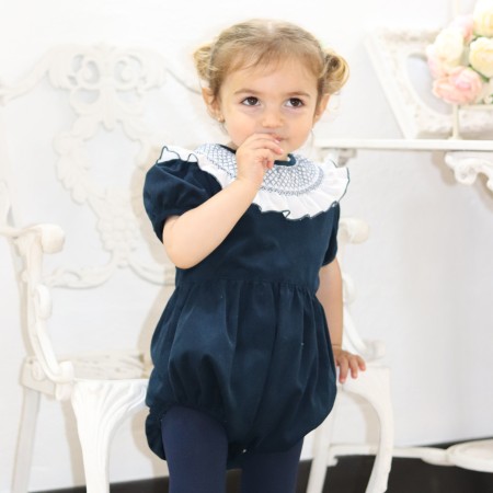 Blue Corduroy Romper