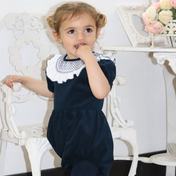 Blue Corduroy Romper