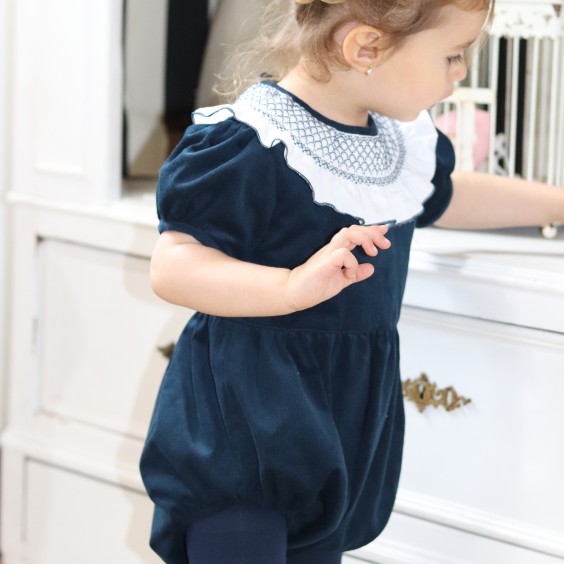 Blue Corduroy Romper