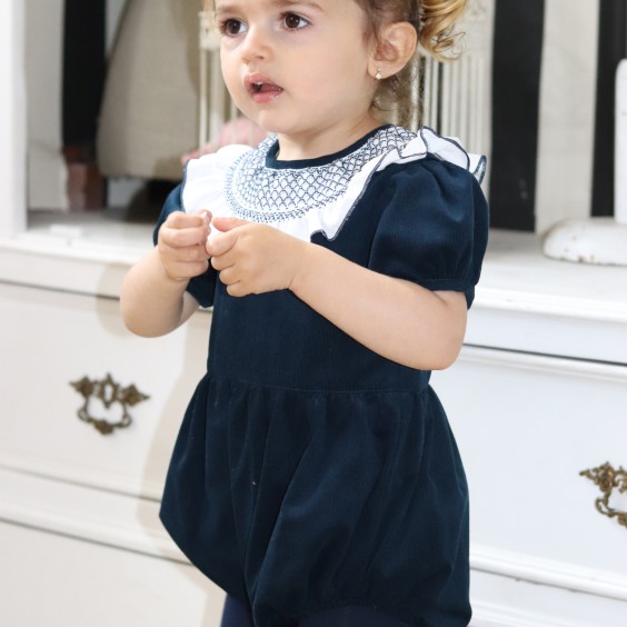 Blue Corduroy Romper