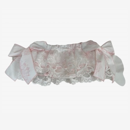 Tapa fraldas Toile de Jouy Rosa com tule