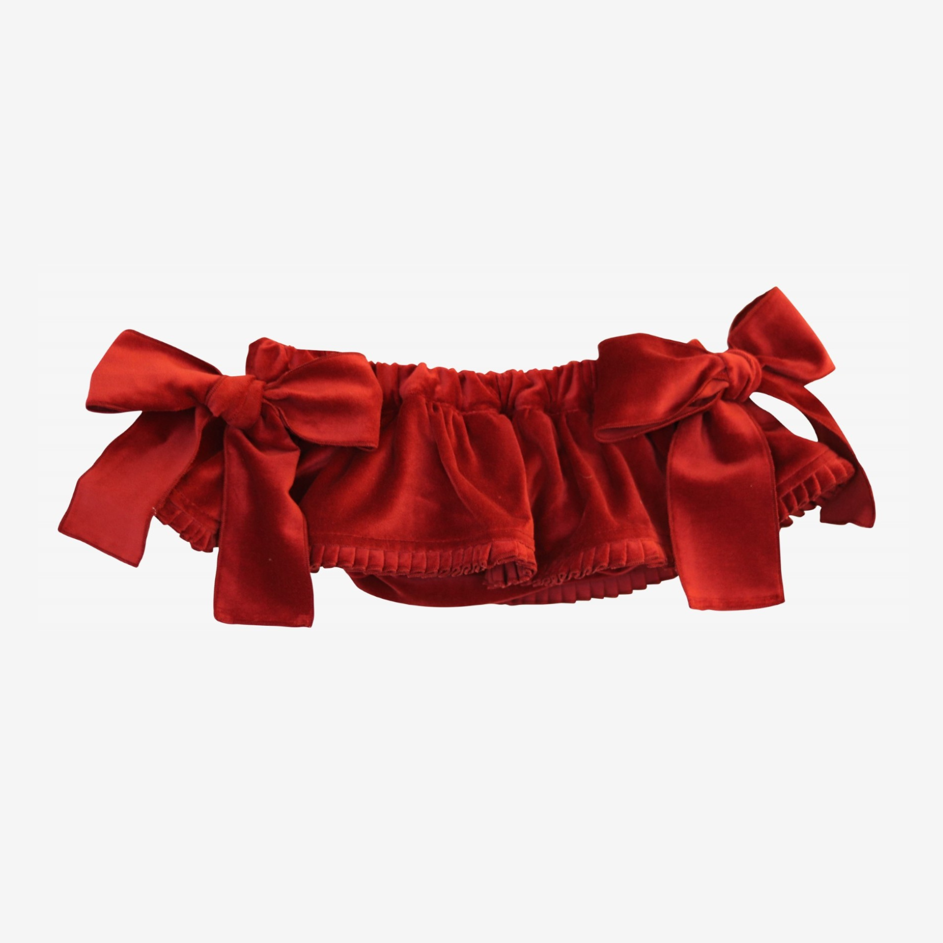 Bordeaux Velvet Bloomer with bows