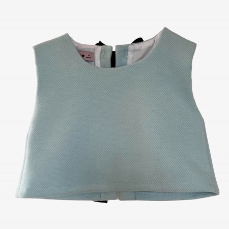 Light Blue Tweed Top with Bows Light Blue Tweed Top with Bows