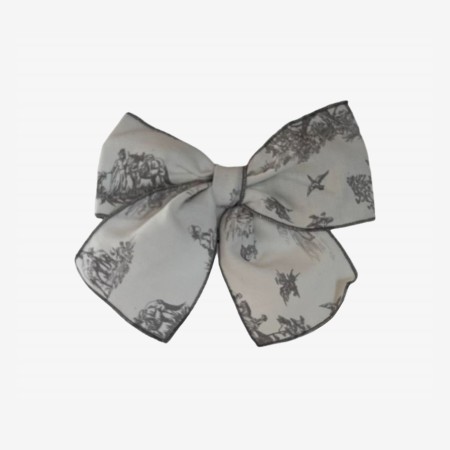 Grey Toile de Jouy Bow