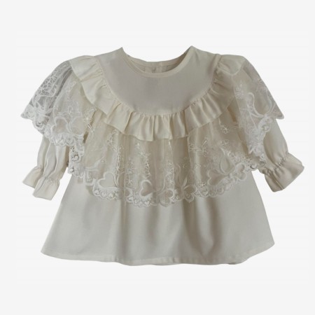 Ivory Blouse with Lace