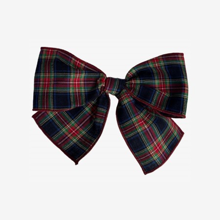 Blue e Bordeaux Tartan Bow