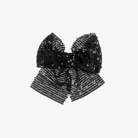 Black Sequins Bow