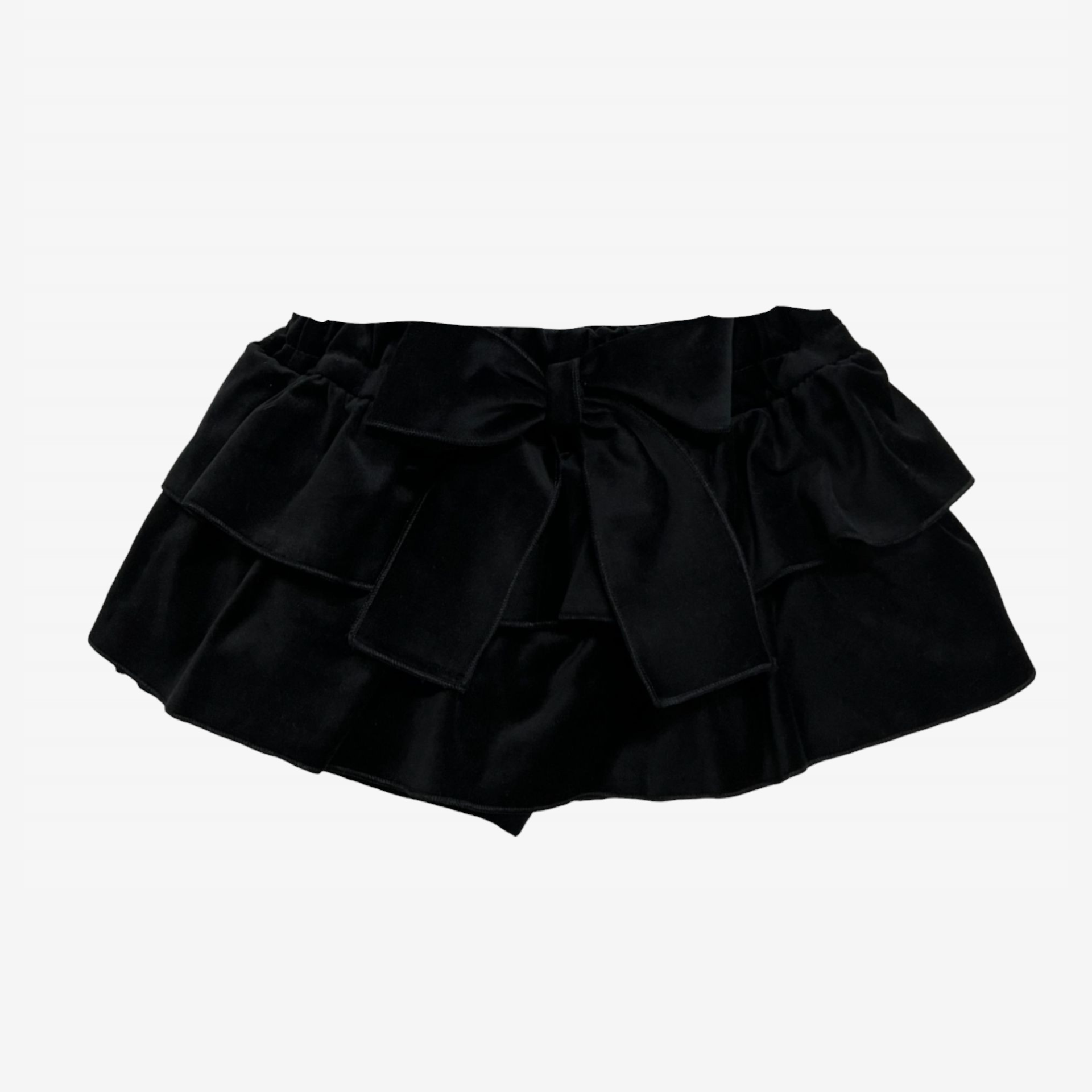 Black Velvet Frill Skirt