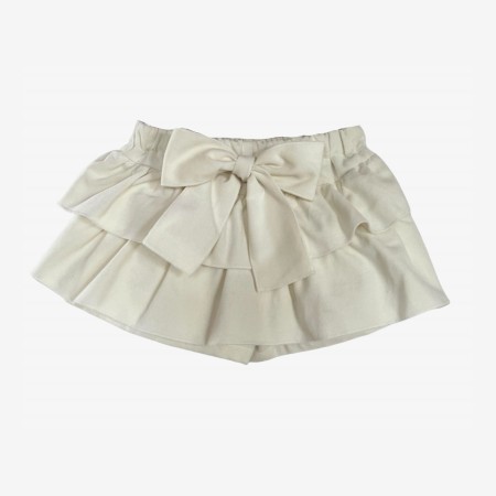 Ivory Velvet Frill Skirt