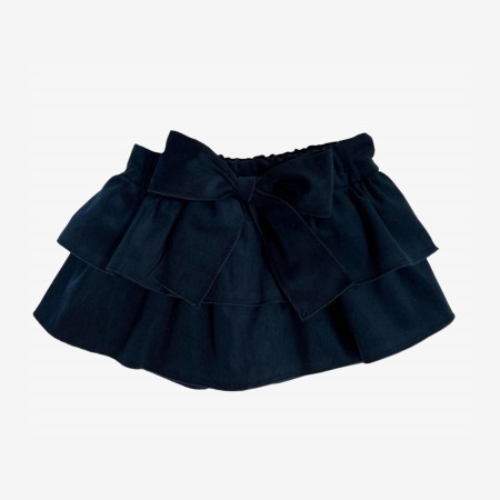 Navy Corduroy Frill Skirt