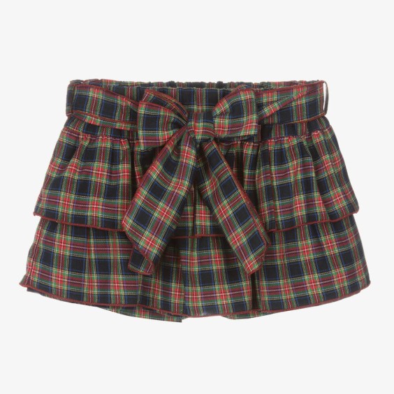 Bordeaux Tartan Frill Skirt