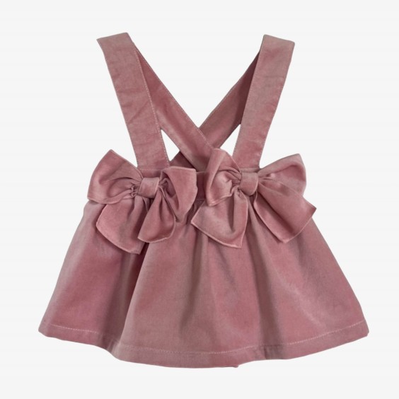 Pink Velvet Skirt with straps