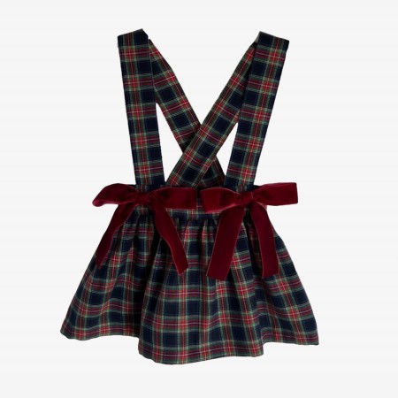 Bordeaux Tartan Skirt with bows