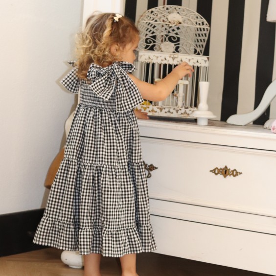 Vestido Vichy preto e branco