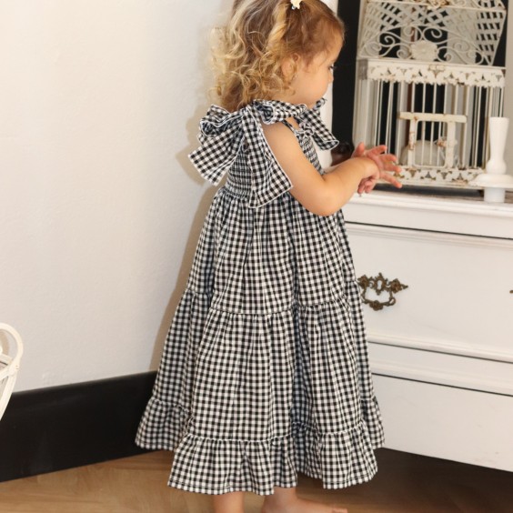 Vestido Vichy preto e branco