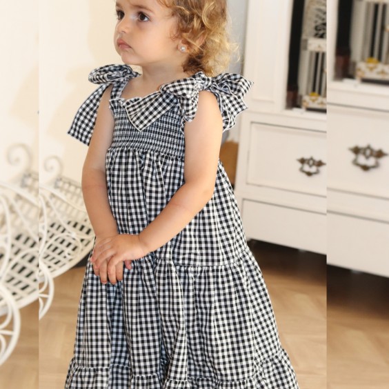 Vestido Vichy preto e branco