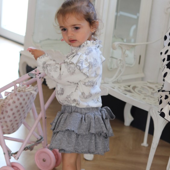 Saia Calção malha cinzenta