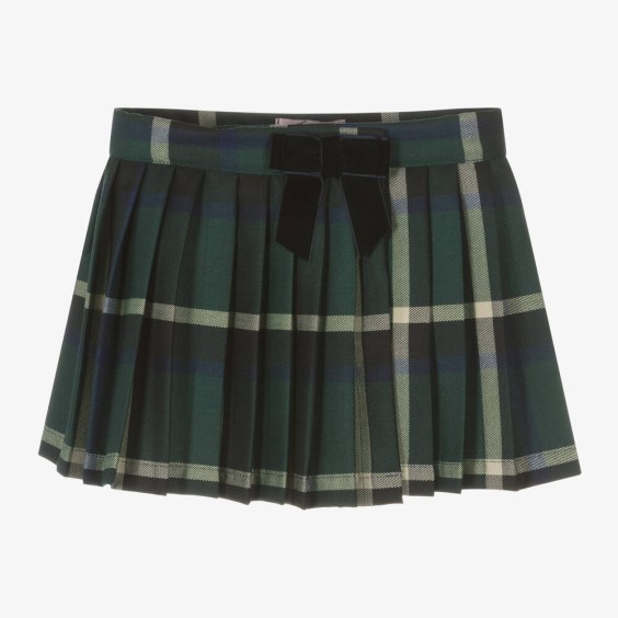 Jupe plisse tartan verte