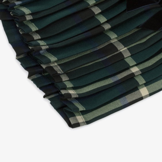 Green Tartan Pleated Skirt