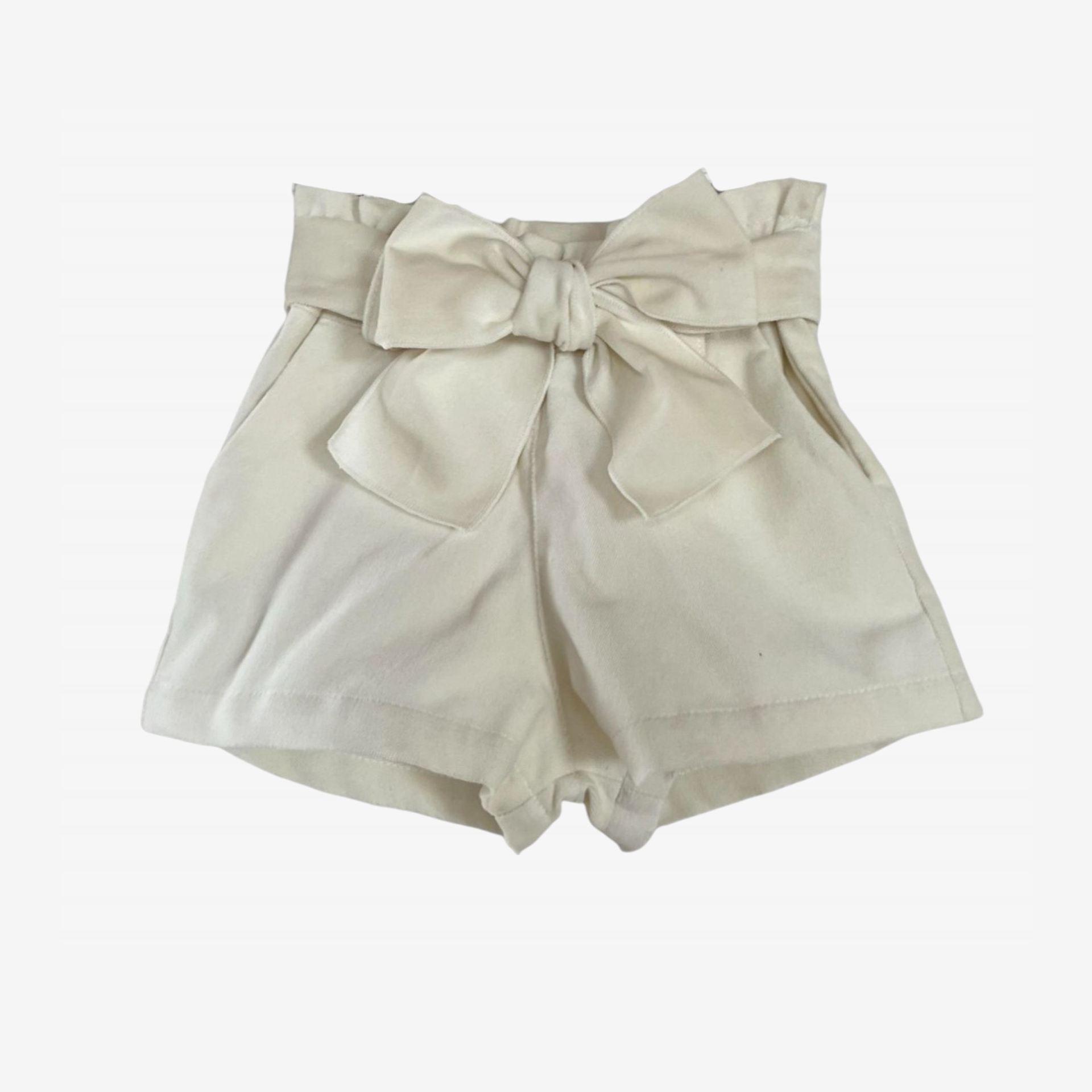 Ivory Velvet Shorts