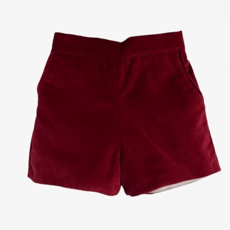 Bordeaux Velvet Shorts