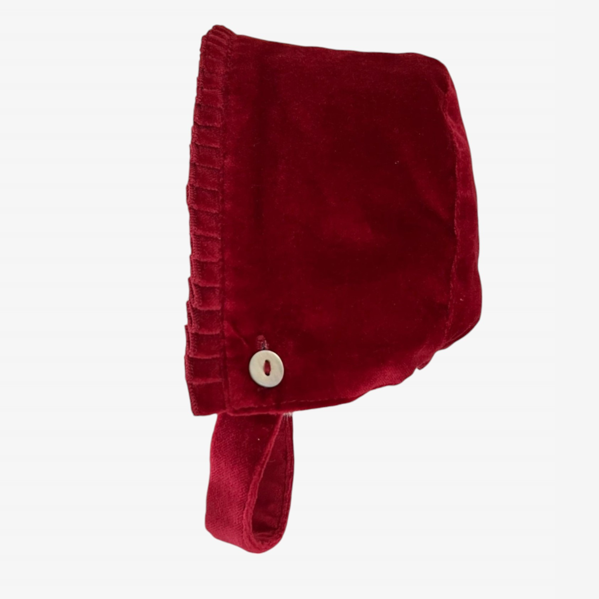 Burgundy velvet bonnet