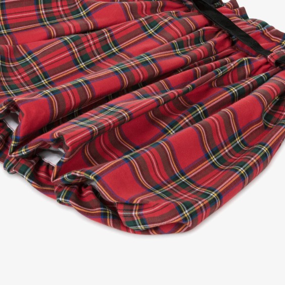 Red Tartan Puffball Skirt