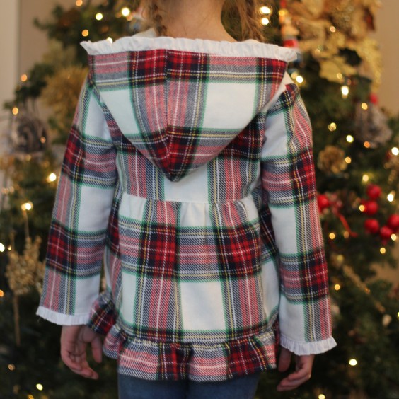 Red plaid tunic with white frill
