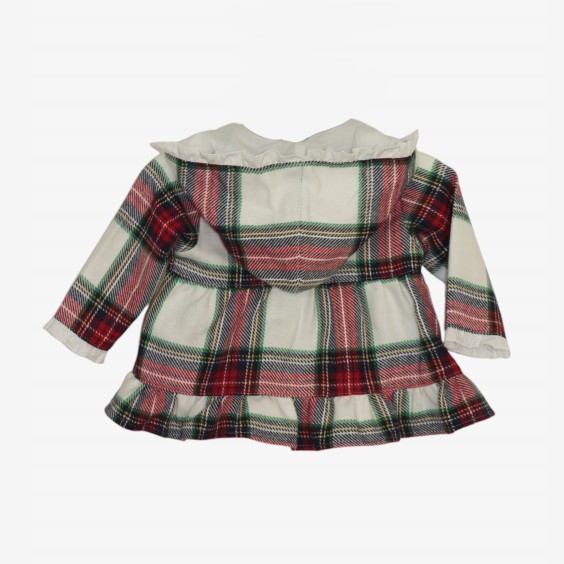 Tunica xadrez vermelho com folho branco