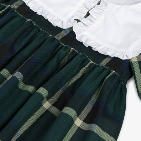 Vestido xadrez verde com golas brancas Vestido xadrez verde com golas brancas